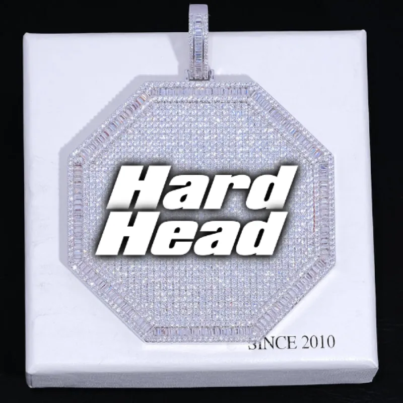 CUSTOM LETTER NECKLACE 3D BIG OCTAGON sold by The GUU Shop