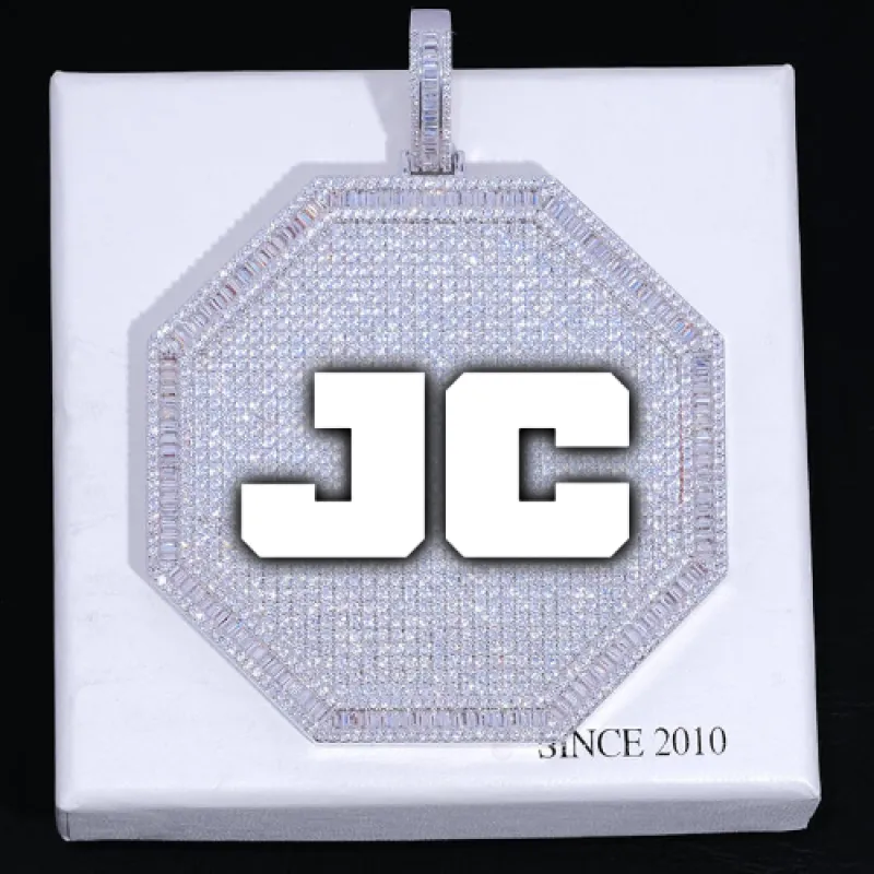 CUSTOM LETTER NECKLACE 3D BIG OCTAGON sold by The GUU Shop