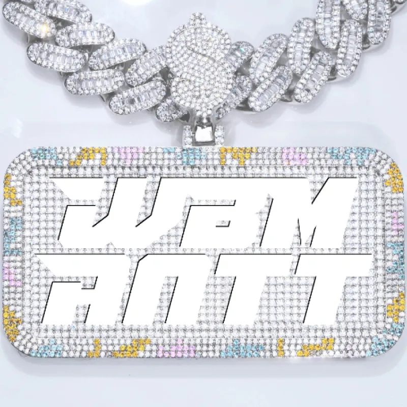 CUSTOM LETTER NECKLACE 3D COLORFUL SQUARE sold by The GUU Shop