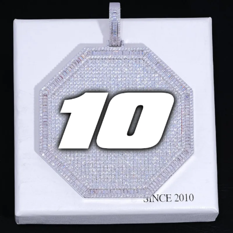 CUSTOM LETTER NECKLACE 3D BIG OCTAGON sold by The GUU Shop