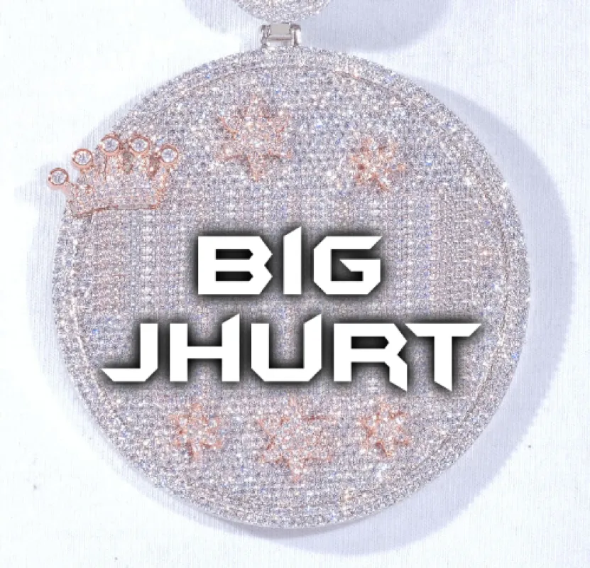 CUSTOM LETTER NECKLACE 3D BIG CROWN DISC sold by The GUU Shop