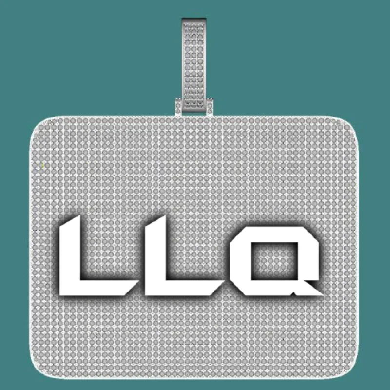 CUSTOM LETTER NECKLACE 3D BIG SQUARE sold by The GUU Shop