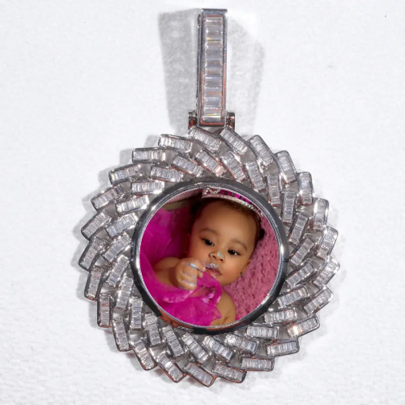 Large 3D Baguette Custom Picture Pendant sold by The GUU Shop