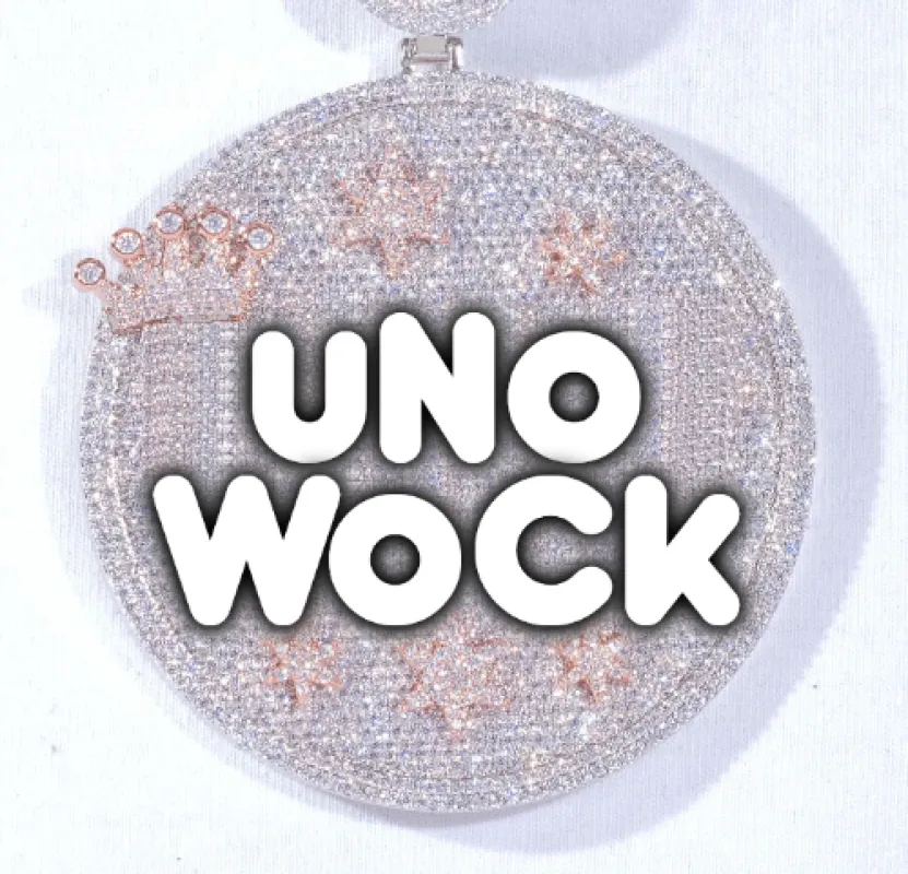 CUSTOM LETTER NECKLACE 3D BIG CROWN DISC sold by The GUU Shop