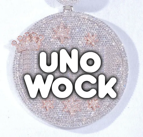 CUSTOM LETTER NECKLACE 3D BIG CROWN DISC sold by The GUU Shop