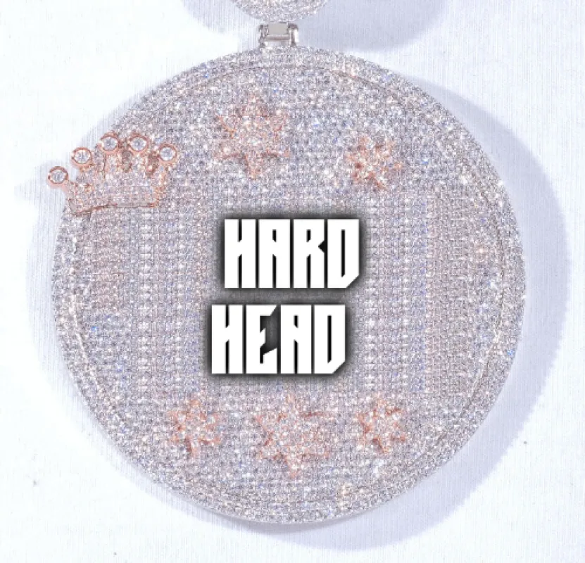 CUSTOM LETTER NECKLACE 3D BIG CROWN DISC sold by The GUU Shop