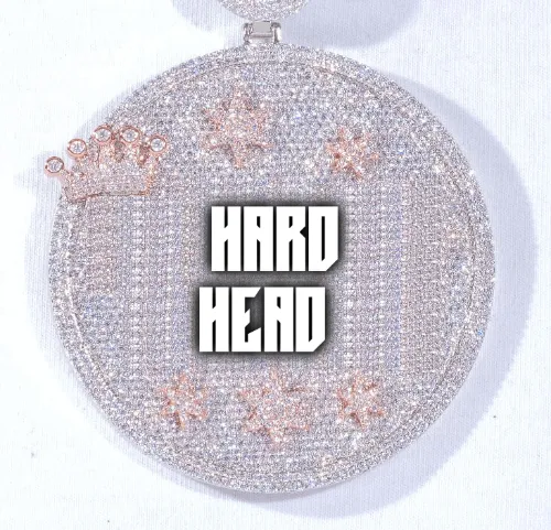 CUSTOM LETTER NECKLACE 3D BIG CROWN DISC sold by The GUU Shop