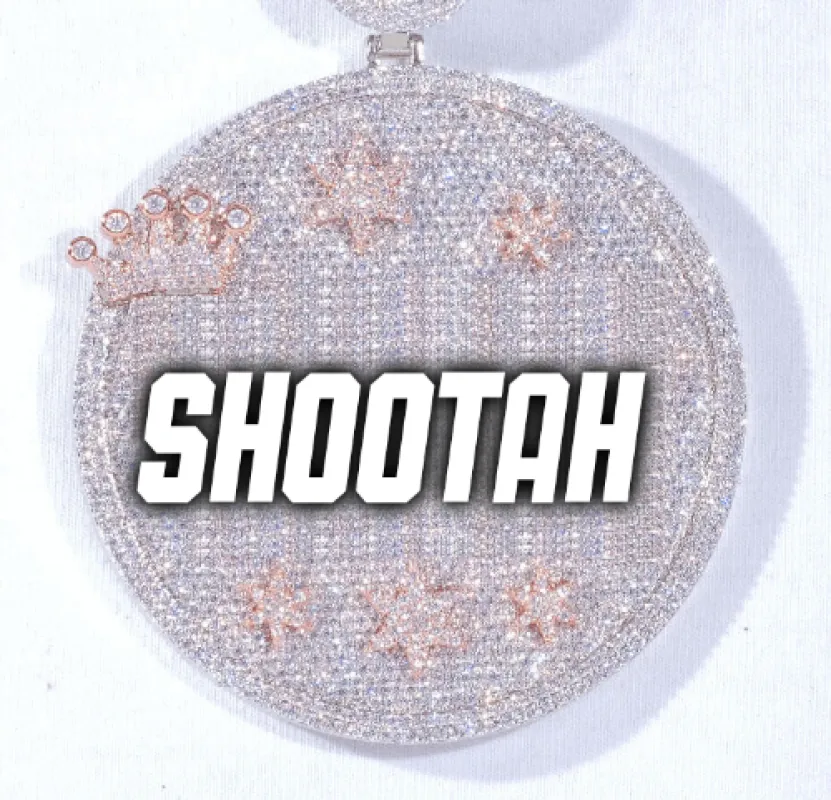 CUSTOM LETTER NECKLACE 3D BIG CROWN DISC sold by The GUU Shop