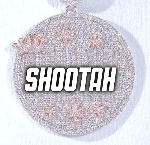 CUSTOM LETTER NECKLACE 3D BIG CROWN DISC sold by The GUU Shop