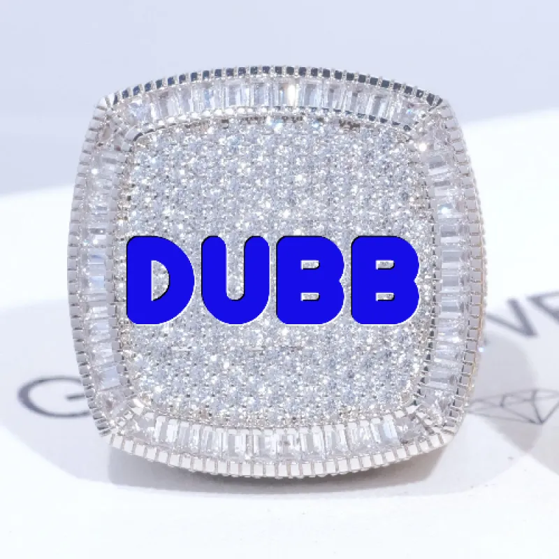 CUSTOM LETTER 3D ICED RING sold by The GUU Shop