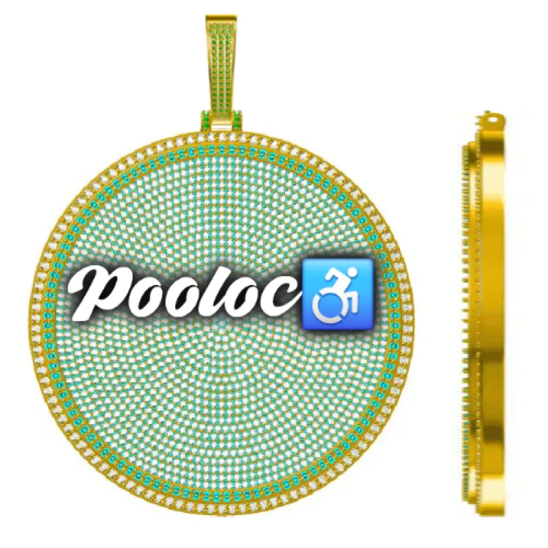 CUSTOM LETTER NECKLACE 3D BIG DISC sold by The GUU Shop