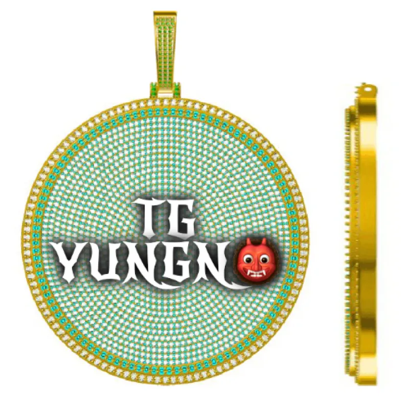 CUSTOM LETTER NECKLACE 3D BIG DISC sold by The GUU Shop