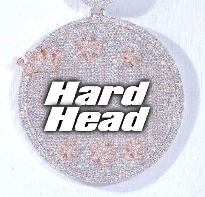 CUSTOM LETTER NECKLACE 3D BIG CROWN DISC sold by The GUU Shop