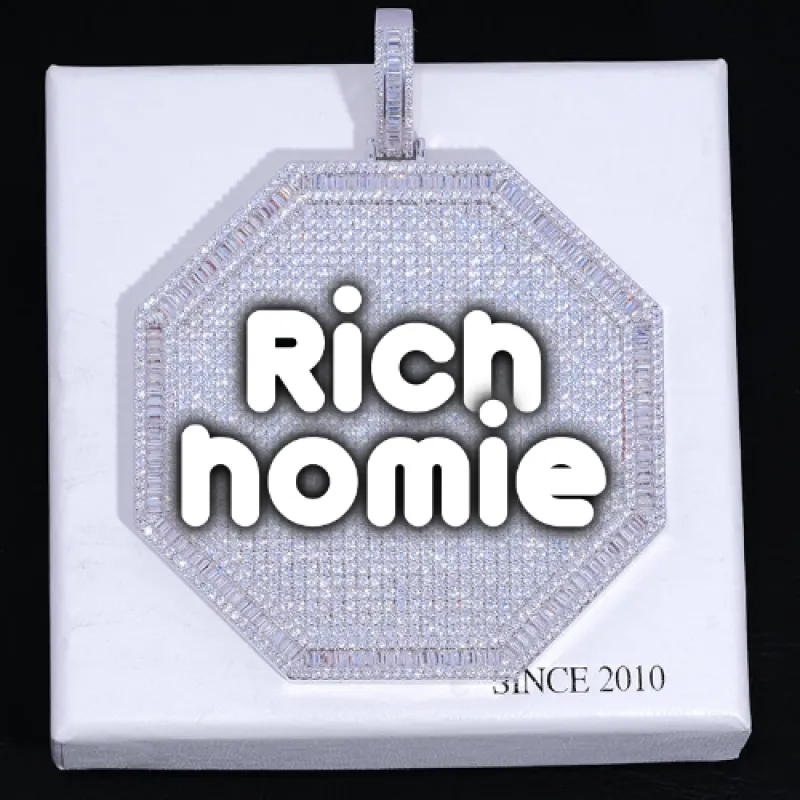 CUSTOM LETTER NECKLACE 3D BIG OCTAGON sold by The GUU Shop