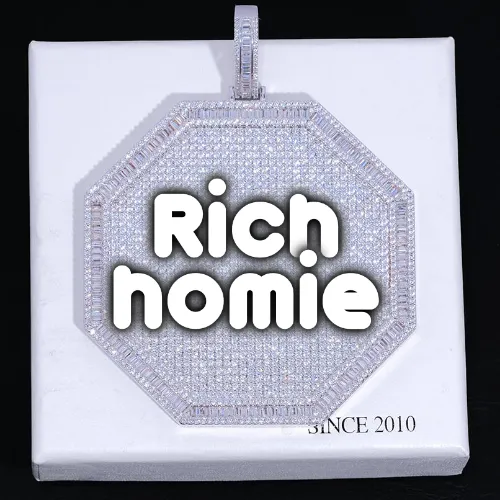 CUSTOM LETTER NECKLACE 3D BIG OCTAGON sold by The GUU Shop