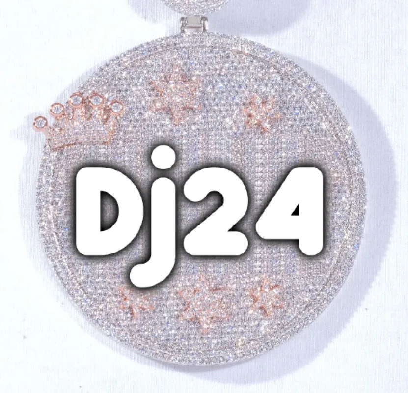 CUSTOM LETTER NECKLACE 3D BIG CROWN DISC made by The GUU Shop