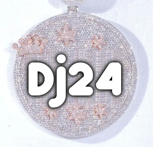 CUSTOM LETTER NECKLACE 3D BIG CROWN DISC sold by The GUU Shop