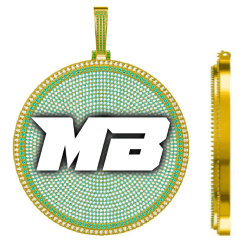 CUSTOM LETTER NECKLACE 3D BIG DISC sold by The GUU Shop