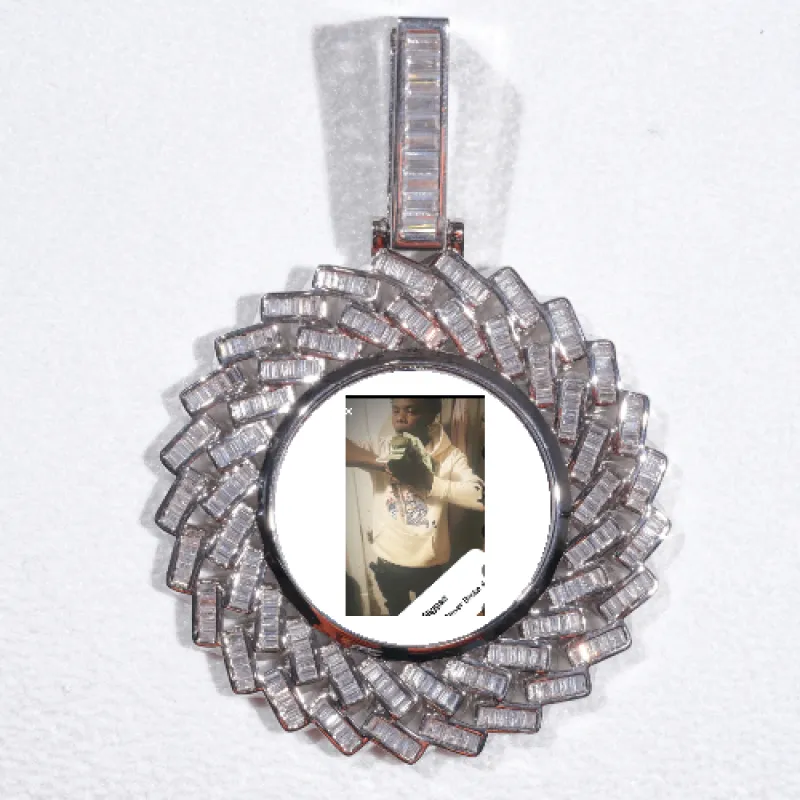 Large 3D Baguette Custom Picture Pendant sold by The GUU Shop