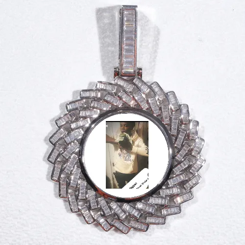 Large 3D Baguette Custom Picture Pendant sold by The GUU Shop