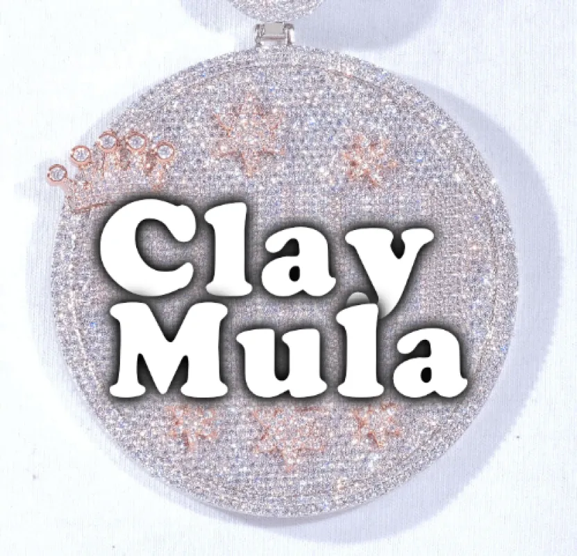 CUSTOM LETTER NECKLACE 3D BIG CROWN DISC made by The GUU Shop