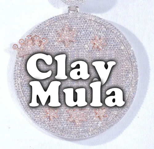 CUSTOM LETTER NECKLACE 3D BIG CROWN DISC sold by The GUU Shop