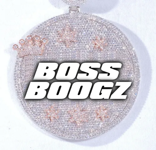 CUSTOM LETTER NECKLACE 3D BIG CROWN DISC sold by The GUU Shop