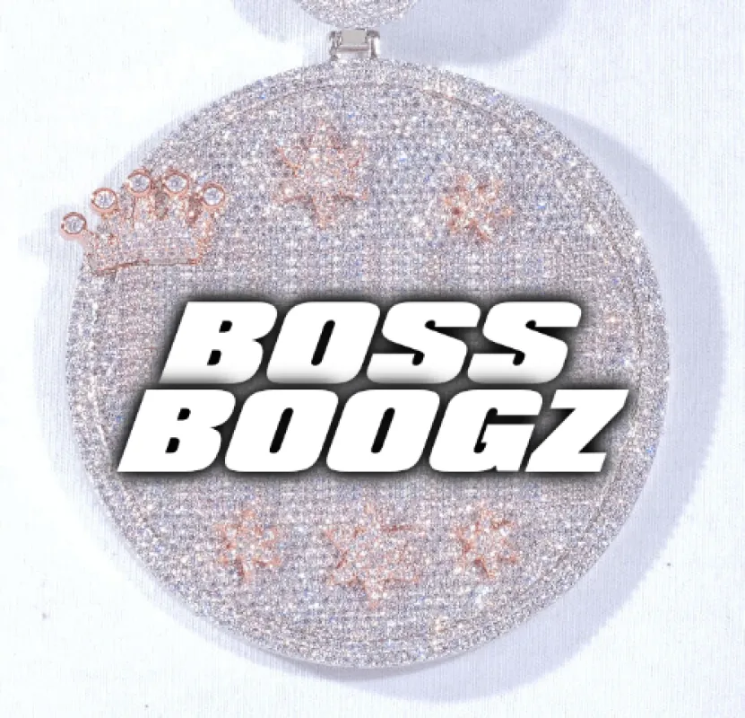 CUSTOM LETTER NECKLACE 3D BIG CROWN DISC sold by The GUU Shop