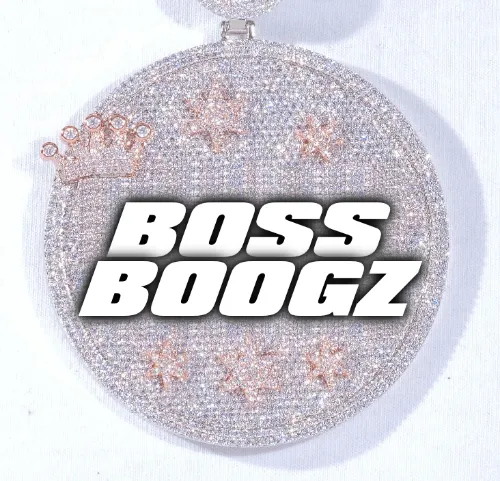 CUSTOM LETTER NECKLACE 3D BIG CROWN DISC sold by The GUU Shop