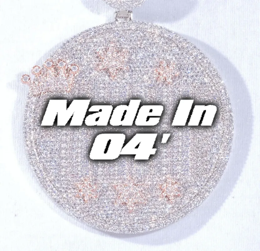 CUSTOM LETTER NECKLACE 3D BIG CROWN DISC sold by The GUU Shop