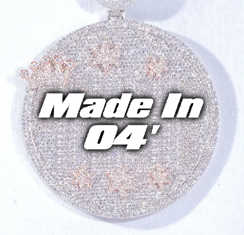 CUSTOM LETTER NECKLACE 3D BIG CROWN DISC sold by The GUU Shop