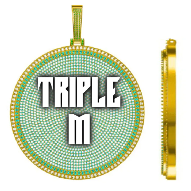 CUSTOM LETTER NECKLACE 3D BIG DISC sold by The GUU Shop