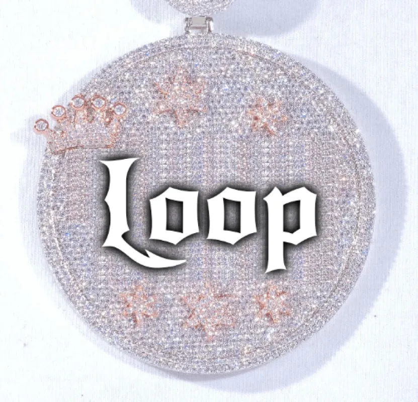 CUSTOM LETTER NECKLACE 3D BIG CROWN DISC made by The GUU Shop