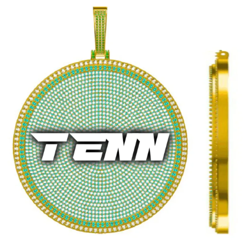 CUSTOM LETTER NECKLACE 3D BIG DISC sold by The GUU Shop