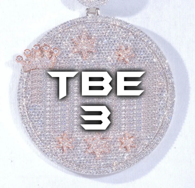 CUSTOM LETTER NECKLACE 3D BIG CROWN DISC sold by The GUU Shop