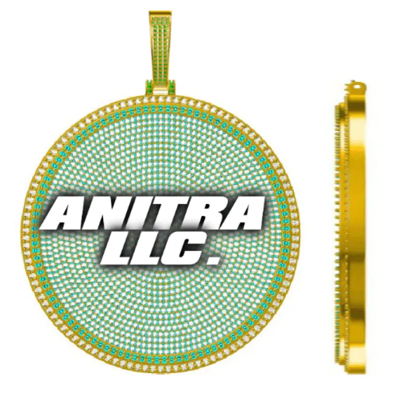 CUSTOM LETTER NECKLACE 3D BIG DISC sold by The GUU Shop