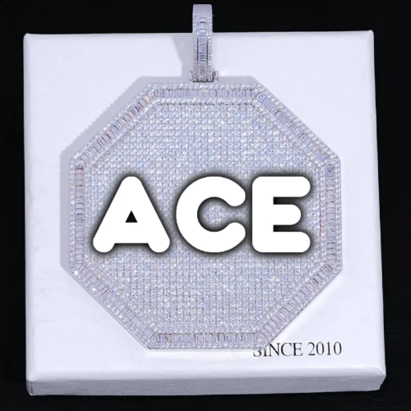 CUSTOM LETTER NECKLACE 3D BIG OCTAGON sold by The GUU Shop