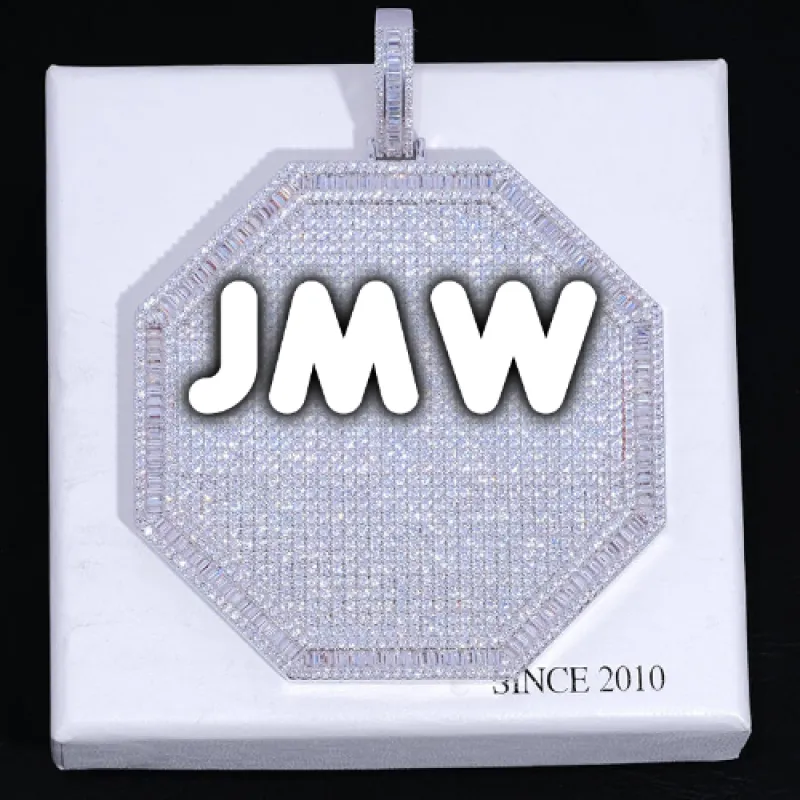 CUSTOM LETTER NECKLACE 3D BIG OCTAGON sold by The GUU Shop