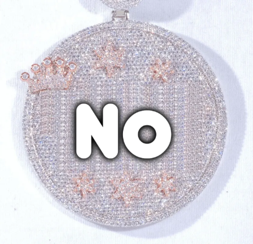 CUSTOM LETTER NECKLACE 3D BIG CROWN DISC sold by The GUU Shop