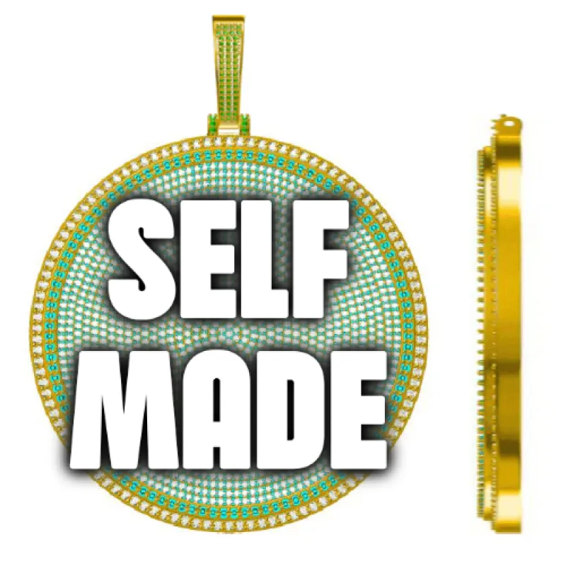 CUSTOM LETTER NECKLACE 3D BIG DISC sold by The GUU Shop