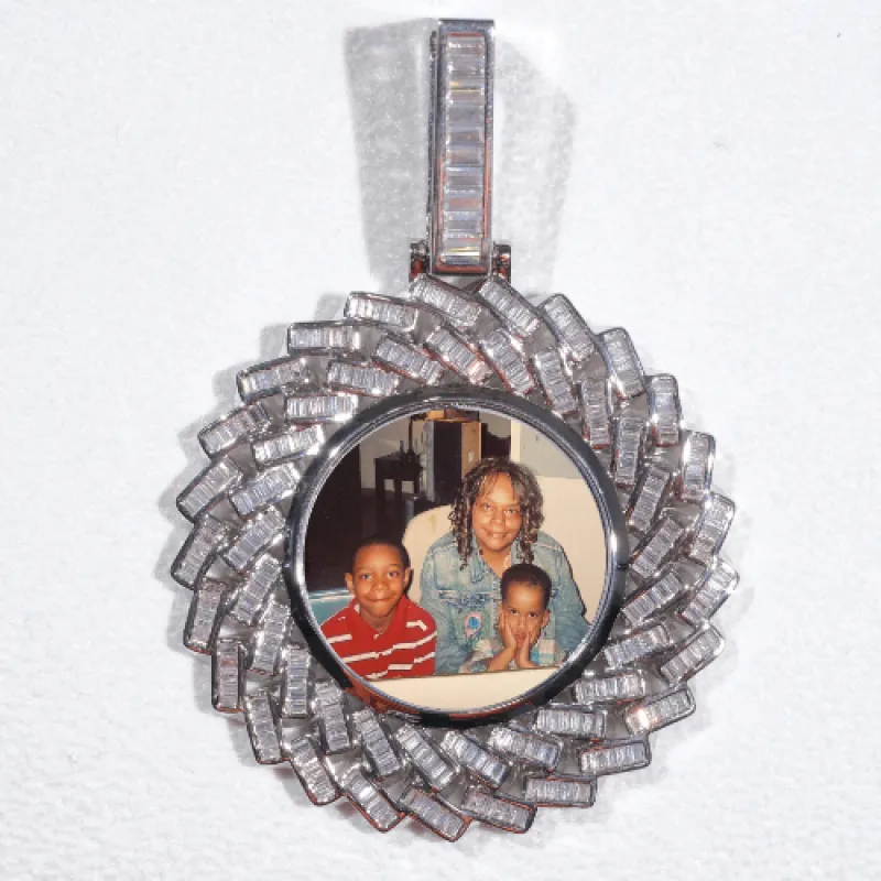 Large 3D Baguette Custom Picture Pendant sold by The GUU Shop