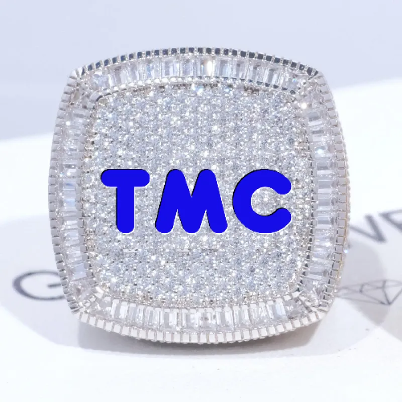 CUSTOM LETTER 3D ICED RING sold by The GUU Shop