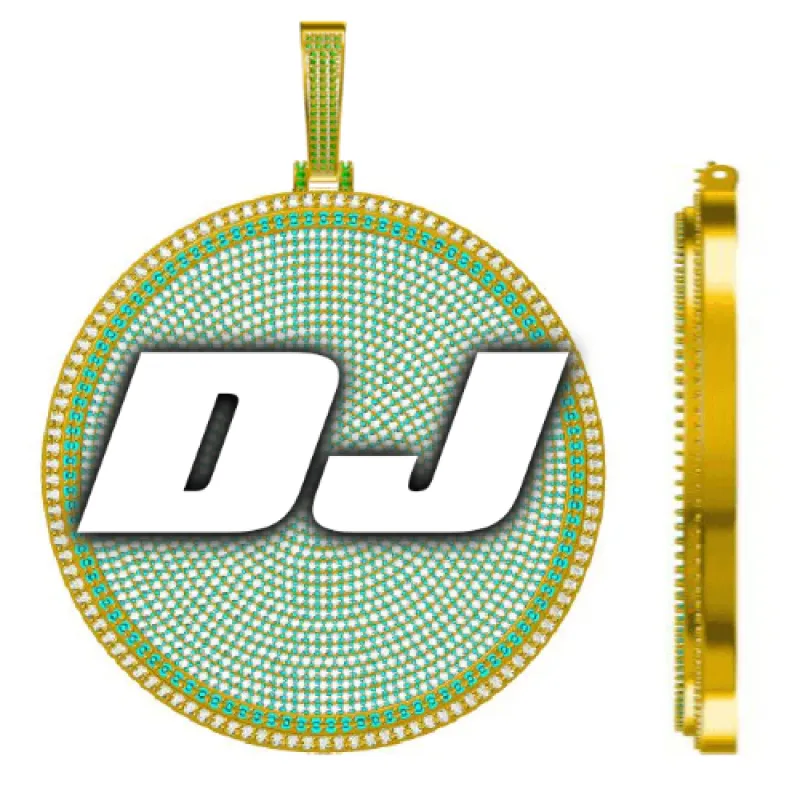 CUSTOM LETTER NECKLACE 3D BIG DISC sold by The GUU Shop