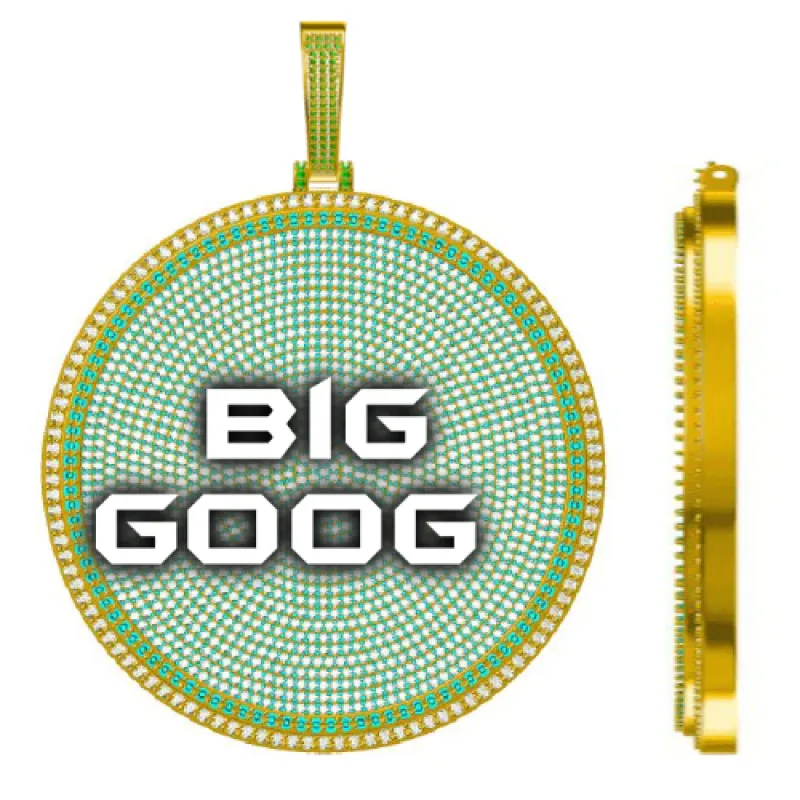 CUSTOM LETTER NECKLACE 3D BIG DISC sold by The GUU Shop