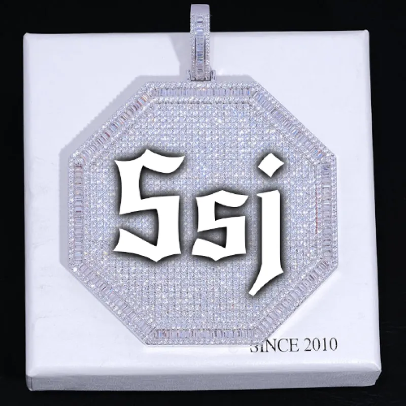 CUSTOM LETTER NECKLACE 3D BIG OCTAGON sold by The GUU Shop