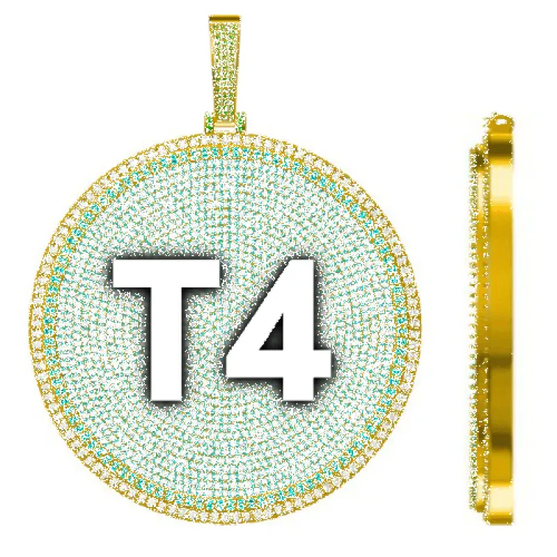 CUSTOM LETTER NECKLACE 3D BIG DISC sold by The GUU Shop