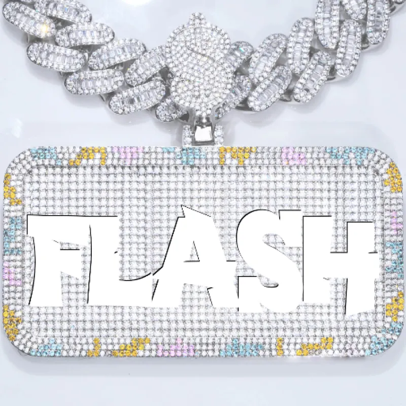 CUSTOM LETTER NECKLACE 3D COLORFUL SQUARE sold by The GUU Shop