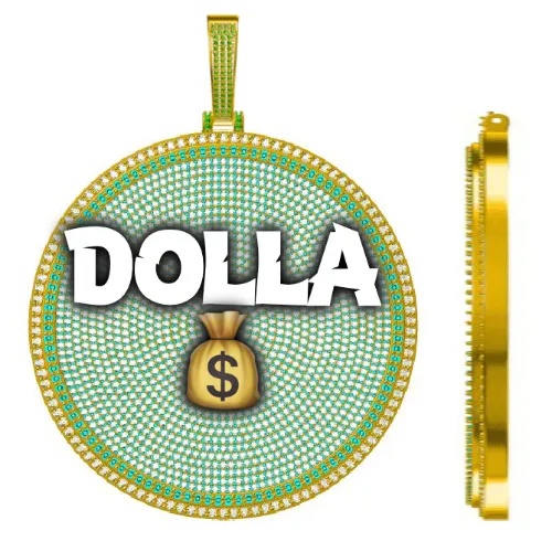 CUSTOM LETTER NECKLACE 3D BIG DISC sold by The GUU Shop