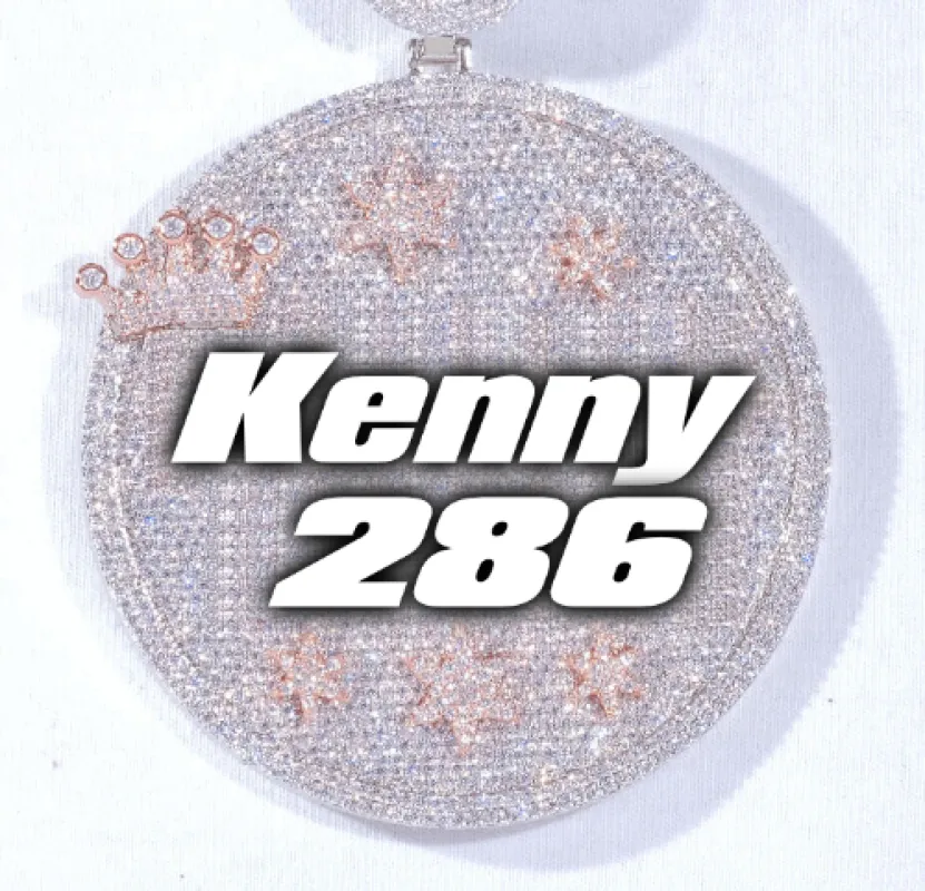 CUSTOM LETTER NECKLACE 3D BIG CROWN DISC sold by The GUU Shop