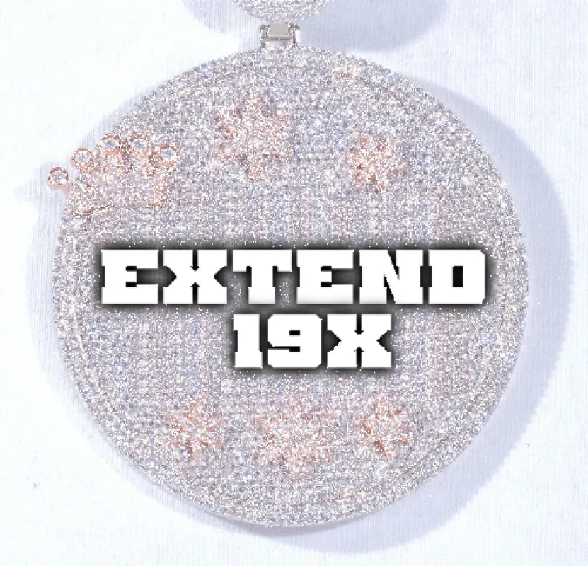 CUSTOM LETTER NECKLACE 3D BIG CROWN DISC sold by The GUU Shop